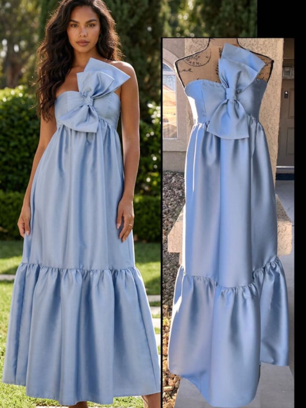 Petal & Pup Betina  Front Bow Maxi Pockets Dress Size: XL
